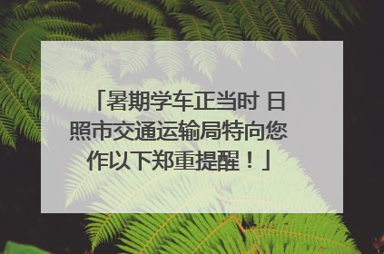 暑期学车正当时 日照市交通运输局特向您作以下郑重提醒！