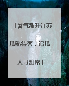 暑气渐升江苏瓜熟待客：追瓜人寻甜蜜