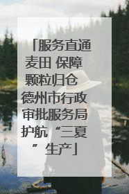 服务直通麦田 保障颗粒归仓 德州市行政审批服务局护航“三夏”生产