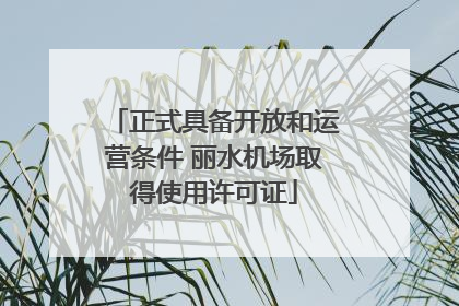 正式具备开放和运营条件 丽水机场取得使用许可证
