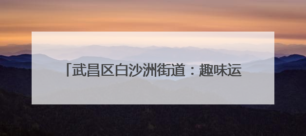 武昌区白沙洲街道：趣味运动“点燃”居民健身热情