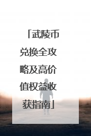 武陵币兑换全攻略及高价值权益收获指南