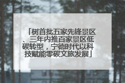 树首批五家先锋景区、三年内推百家景区低碳转型，宁德时代以科技赋能零碳文旅发展