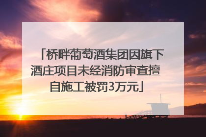 桥畔葡萄酒集团因旗下酒庄项目未经消防审查擅自施工被罚3万元