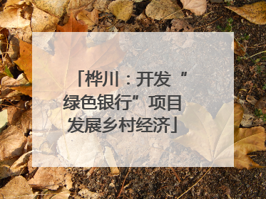 桦川：开发“绿色银行”项目发展乡村经济