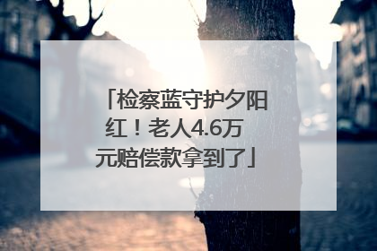 检察蓝守护夕阳红！老人4.6万元赔偿款拿到了