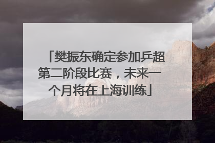 樊振东确定参加乒超第二阶段比赛，未来一个月将在上海训练