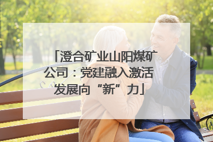 澄合矿业山阳煤矿公司：党建融入激活发展向“新”力