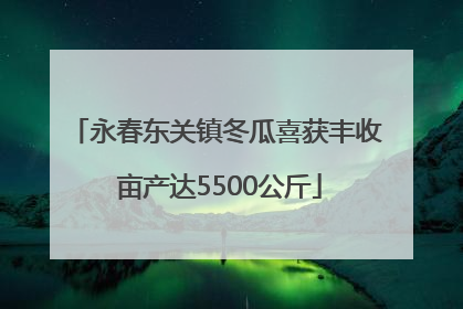 永春东关镇冬瓜喜获丰收 亩产达5500公斤