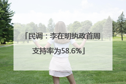 民调：李在明执政首周支持率为58.6%