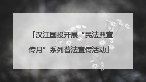 汉江国投开展“民法典宣传月”系列普法宣传活动