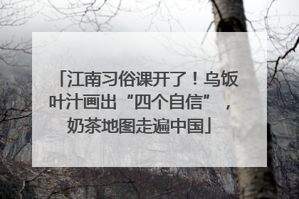 江南习俗课开了！乌饭叶汁画出“四个自信”，奶茶地图走遍中国