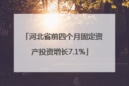 河北省前四个月固定资产投资增长7.1%