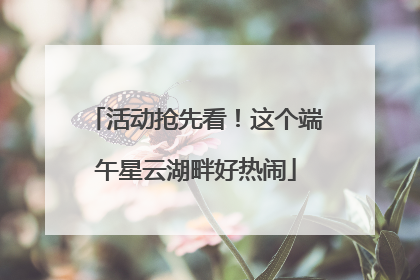 活动抢先看！这个端午星云湖畔好热闹
