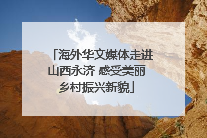 海外华文媒体走进山西永济 感受美丽乡村振兴新貌