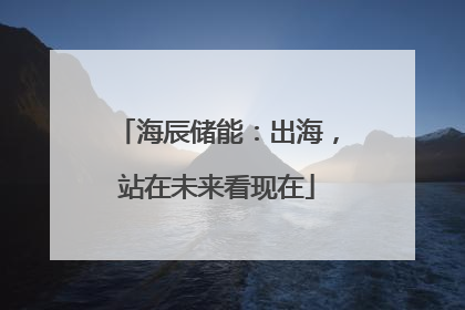 海辰储能：出海，站在未来看现在