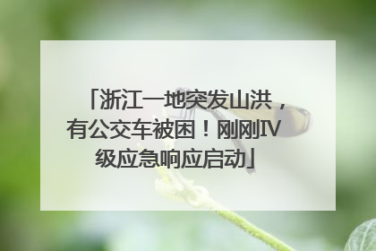 浙江一地突发山洪，有公交车被困！刚刚Ⅳ级应急响应启动