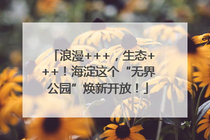 浪漫+++，生态+++！海淀这个“无界公园”焕新开放！