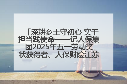 深耕乡土守初心 实干担当践使命——记人保集团2025年五一劳动奖状获得者、人保财险江苏南通海安支公司