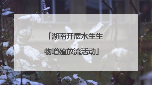 湖南开展水生生物增殖放流活动