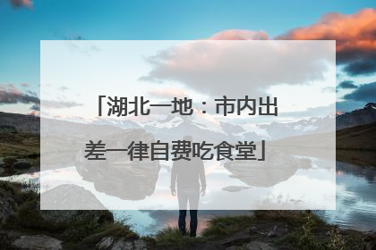 湖北一地：市内出差一律自费吃食堂