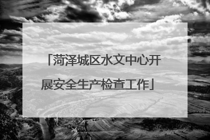 菏泽城区水文中心开展安全生产检查工作