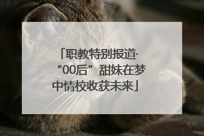 职教特别报道· “00后”甜妹在梦中情校收获未来