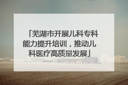 芜湖市开展儿科专科能力提升培训，推动儿科医疗高质量发展