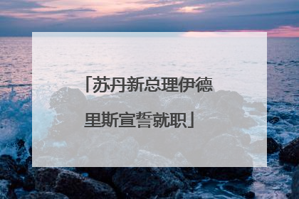 苏丹新总理伊德里斯宣誓就职