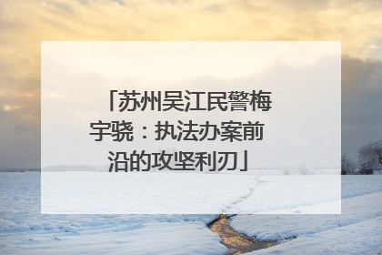 苏州吴江民警梅宇骁：执法办案前沿的攻坚利刃