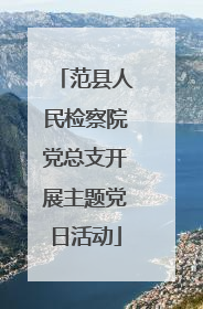 范县人民检察院党总支开展主题党日活动