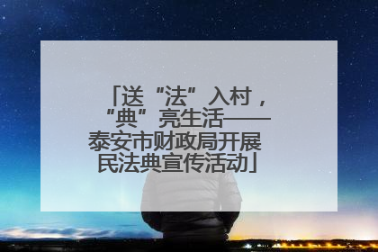 送“法”入村，“典”亮生活——泰安市财政局开展民法典宣传活动