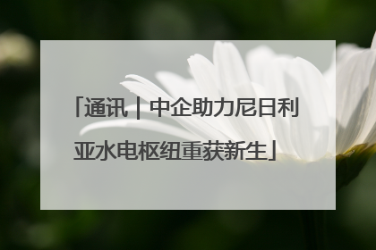 通讯｜中企助力尼日利亚水电枢纽重获新生
