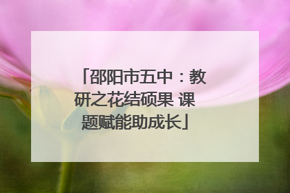 邵阳市五中：教研之花结硕果 课题赋能助成长