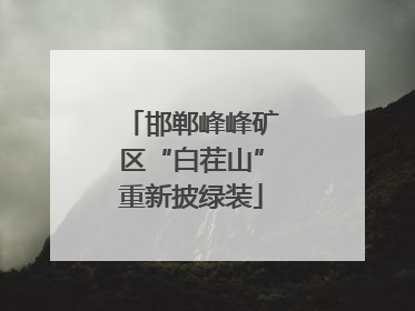 邯郸峰峰矿区“白茬山”重新披绿装