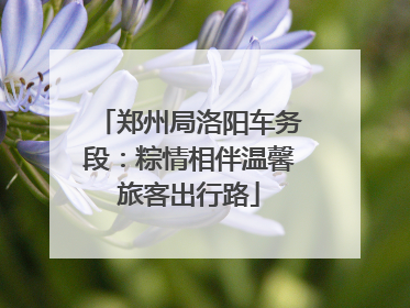 郑州局洛阳车务段：粽情相伴温馨旅客出行路