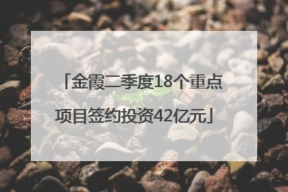 金霞二季度18个重点项目签约投资42亿元