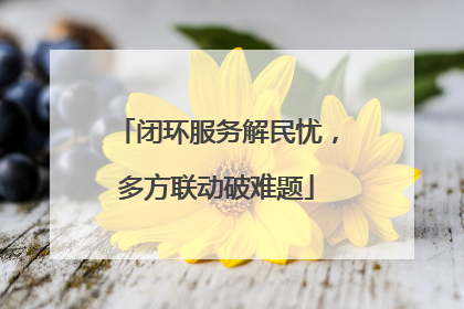闭环服务解民忧，多方联动破难题