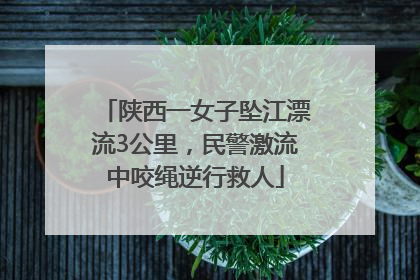 陕西一女子坠江漂流3公里，民警激流中咬绳逆行救人