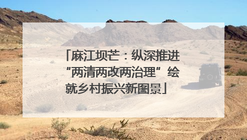 麻江坝芒：纵深推进“两清两改两治理”绘就乡村振兴新图景