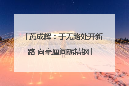 黄成辉：于无路处开新路 向毫厘间砺精钢