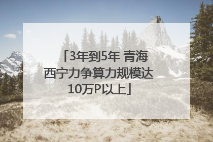 3年到5年 青海西宁力争算力规模达10万P以上