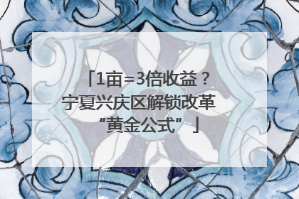1亩=3倍收益？宁夏兴庆区解锁改革“黄金公式”