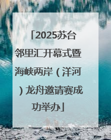 2025苏台邻里汇开幕式暨海峡两岸（洋河）龙舟邀请赛成功举办