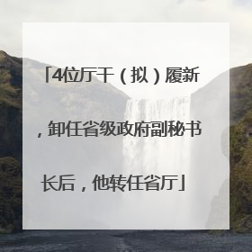 4位厅干（拟）履新，卸任省级政府副秘书长后，他转任省厅