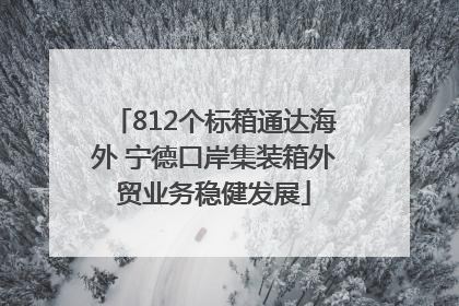 812个标箱通达海外 宁德口岸集装箱外贸业务稳健发展