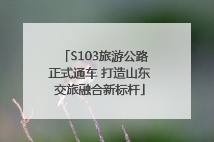S103旅游公路正式通车 打造山东交旅融合新标杆
